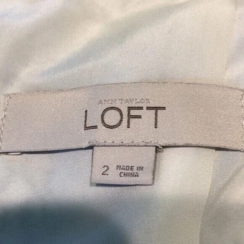 Ann Taylor Loft A-line Dress V back Black & White Sleeveless Size 2 - Picture 4 of 9